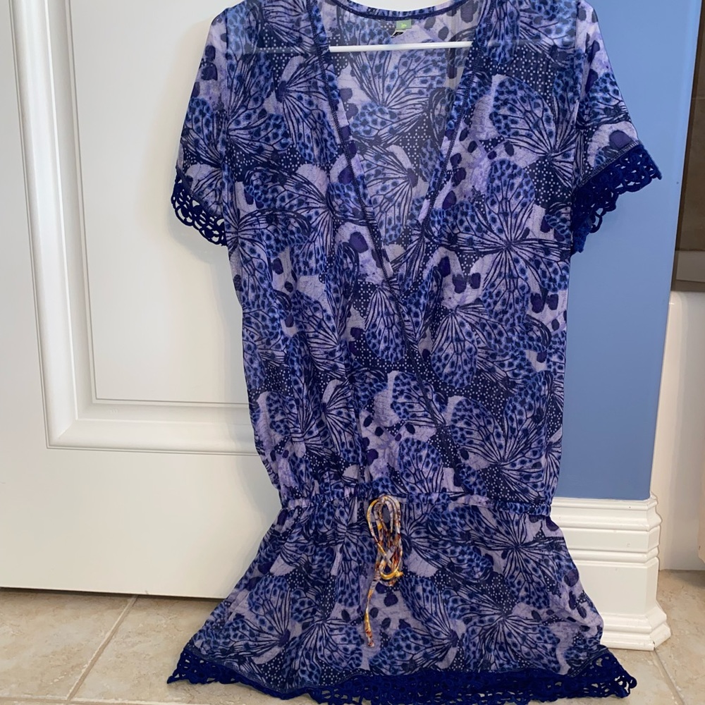 Maaji blue butterfly coverup